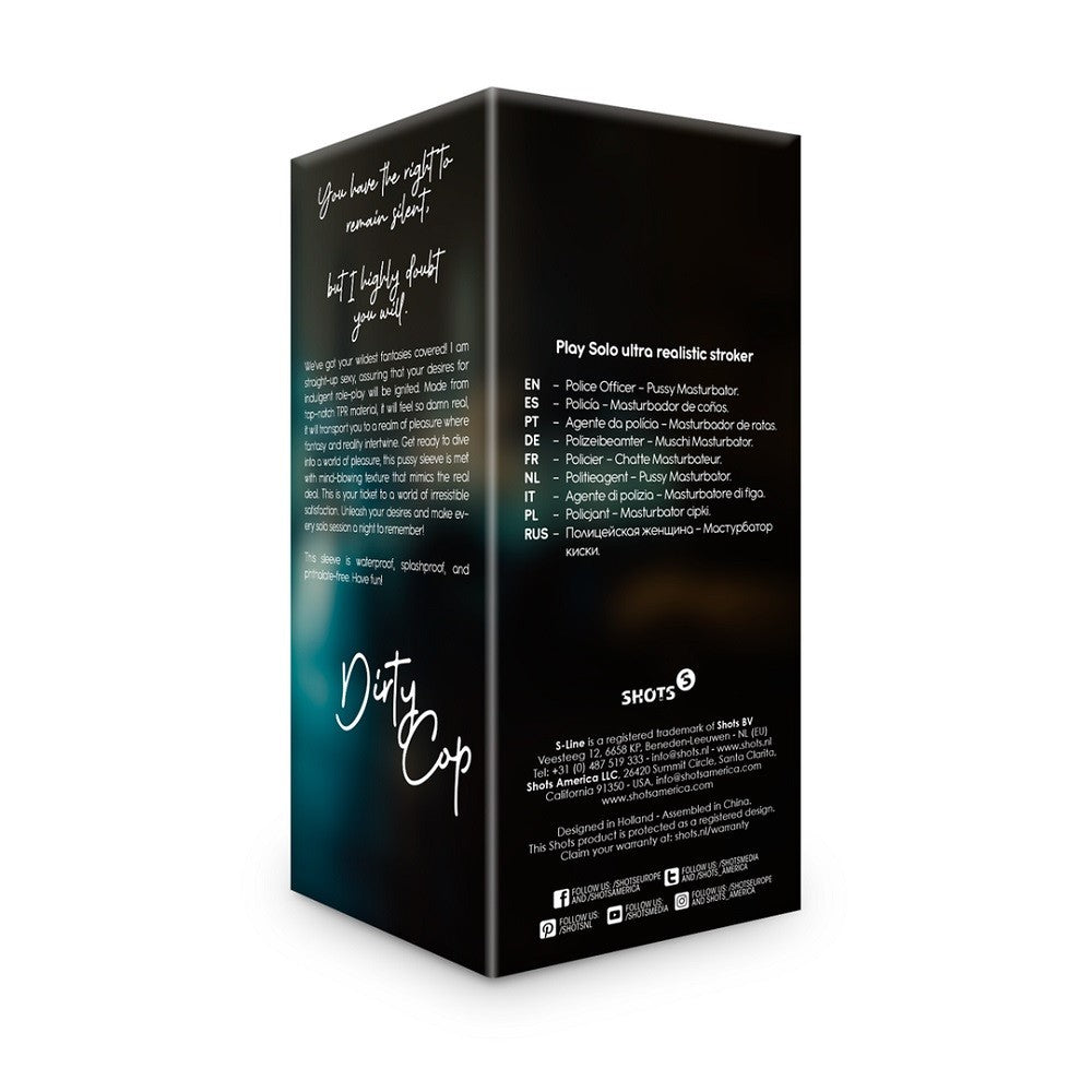 Black box packaging with text and branding on a white background