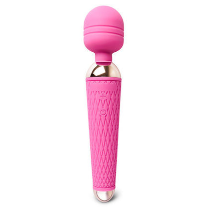 Pink handheld massager on a white background