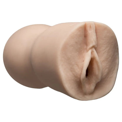 Realistic silicone vagina on a white background