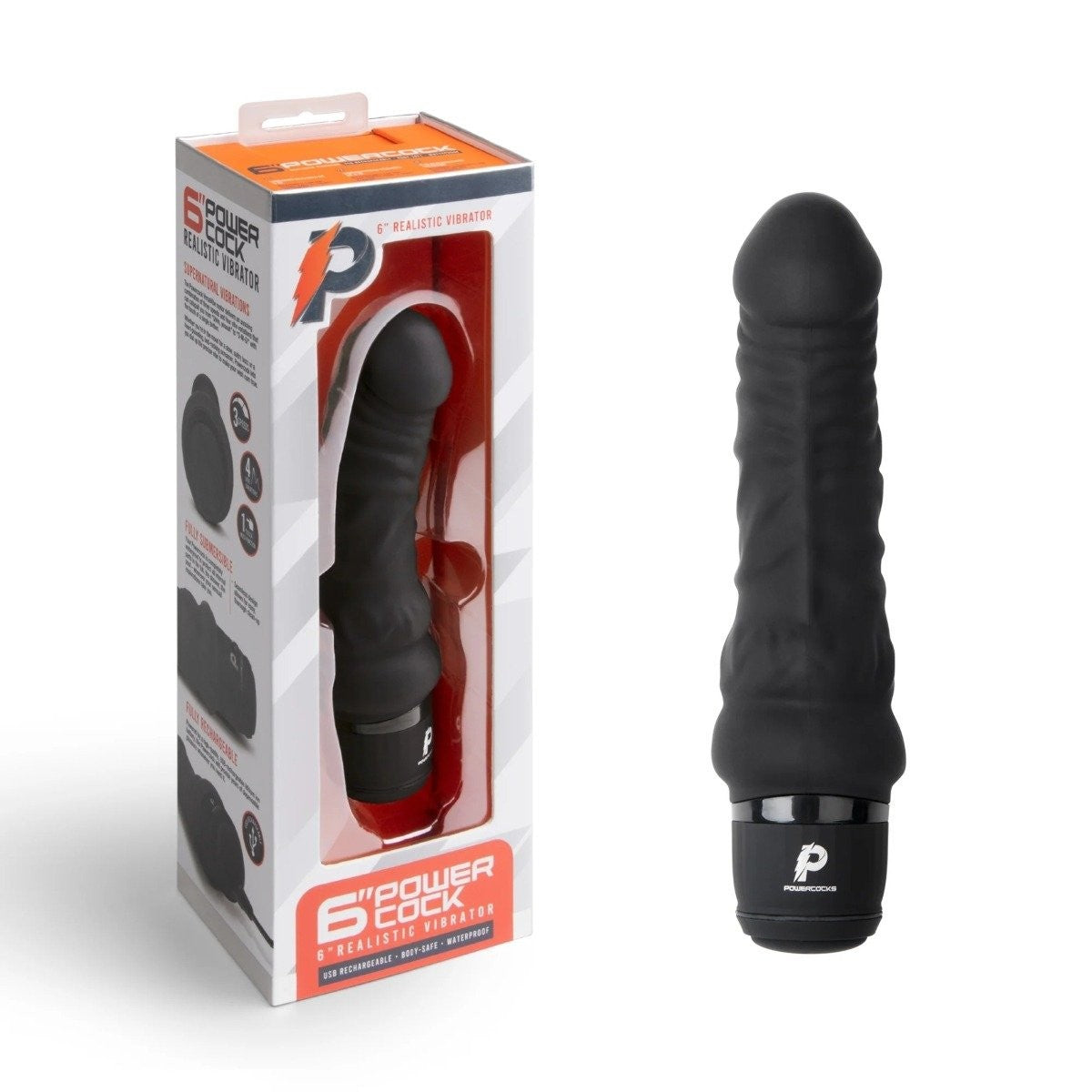 Black Power 6 Cock with packaging on a white background