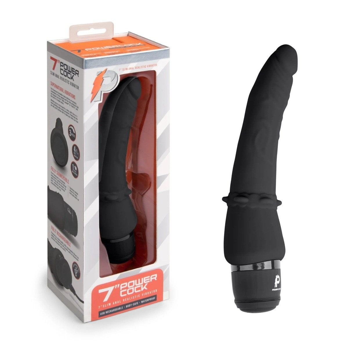 Black and red '7 Power Cock' product with packaging on a white background