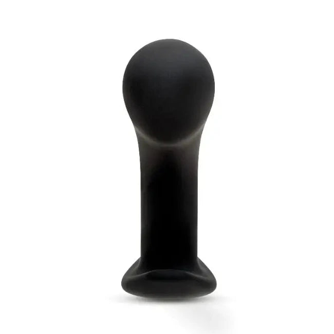 Black anal prostate remote control massager vibrator on a white background