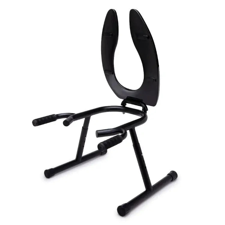 Black metal rimming toilet seat on a white background