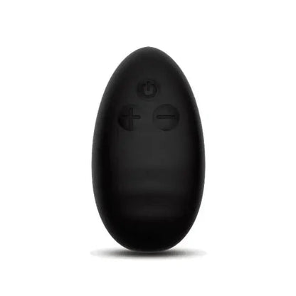 Black egg-shaped object on a white background