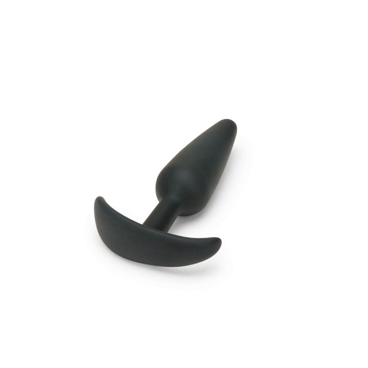 Black anal plug on a white background
