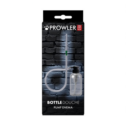 Prowler bottle douche packaging with a brick wall background