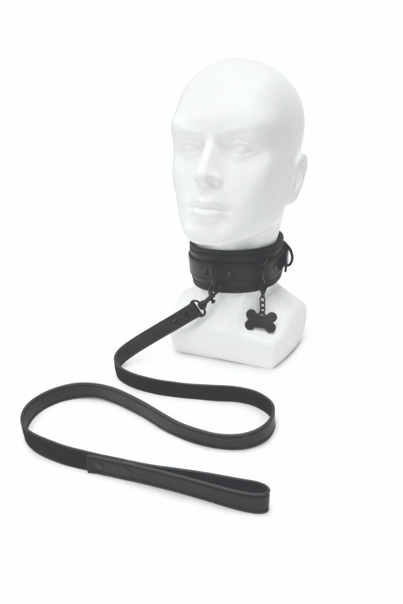 Prowler RED Collar & Leash BDSM Fetish Puppy Pet Play Faux Leather Adjustable