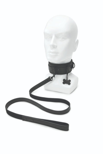 Prowler RED Collar & Leash BDSM Fetish Puppy Pet Play Faux Leather Adjustable
