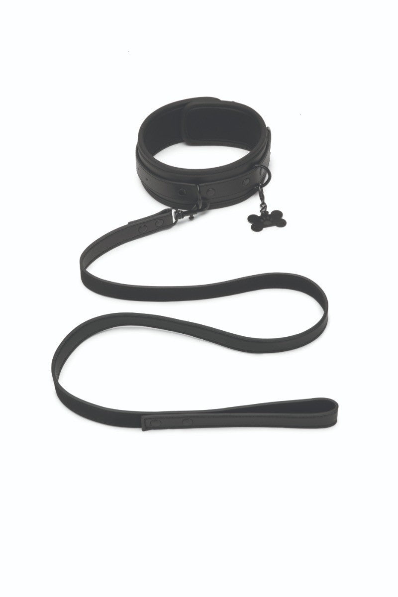Prowler RED Collar & Leash BDSM Fetish Puppy Pet Play Faux Leather Adjustable