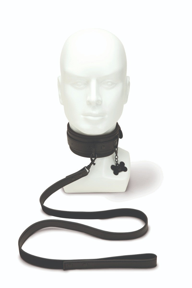 Prowler RED Collar & Leash BDSM Fetish Puppy Pet Play Faux Leather Adjustable