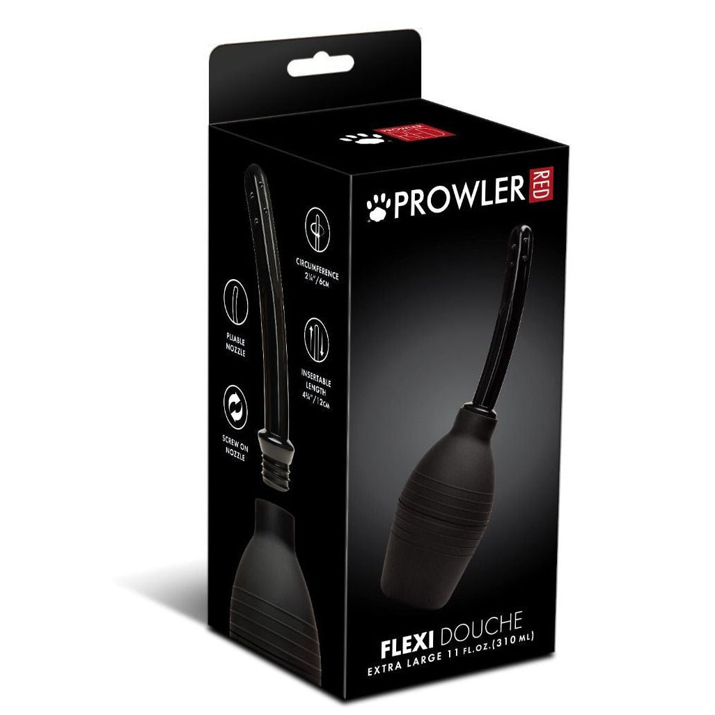 Black packaging of a FLEXI DOUCHE with Prowler branding on a white background