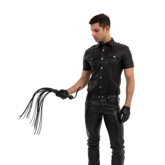 Prowler RED Hard Whip 34 Inch BDSM Fetish Flogger Crop Impact Play Black Kink