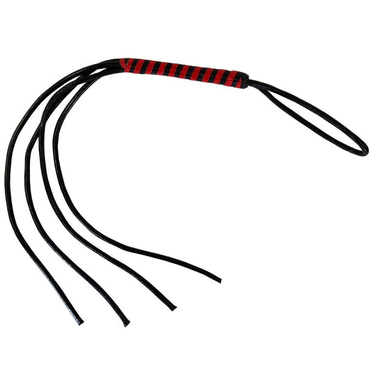 Prowler RED Heavy Duty Flogger BDSM Fetish Whip Crop Impact Play Kink Red Black