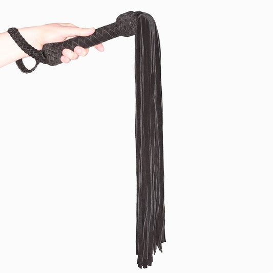 Prowler RED Leather Suede Flogger BDSM Fetish Whip Crop Impact Play Kink Black