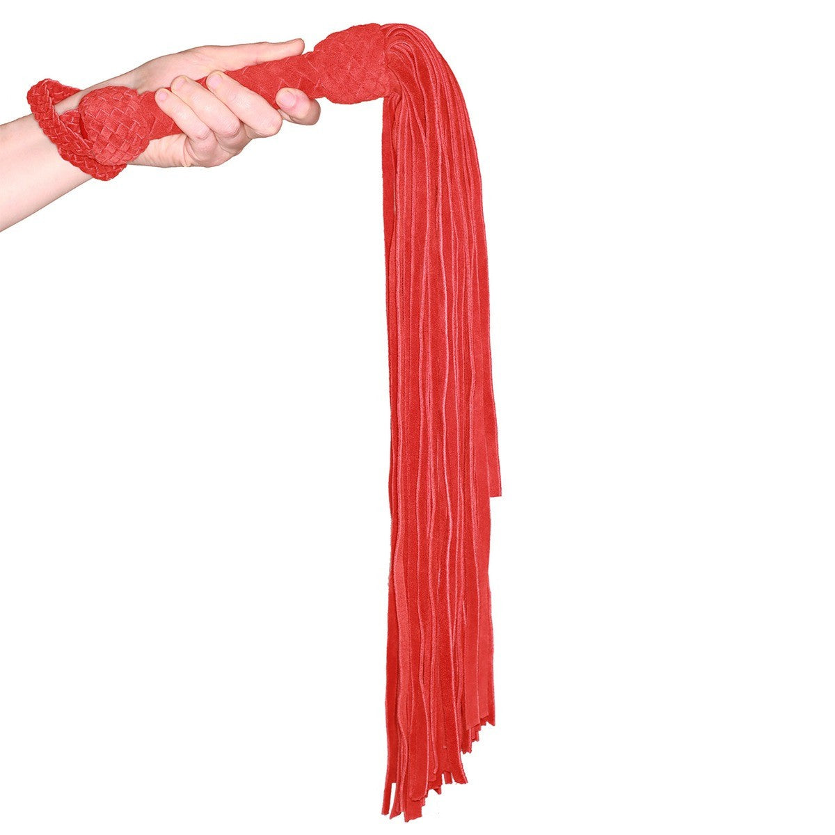 Prowler RED Leather Suede Flogger BDSM Fetish Whip Crop Impact Play Kink Bondage