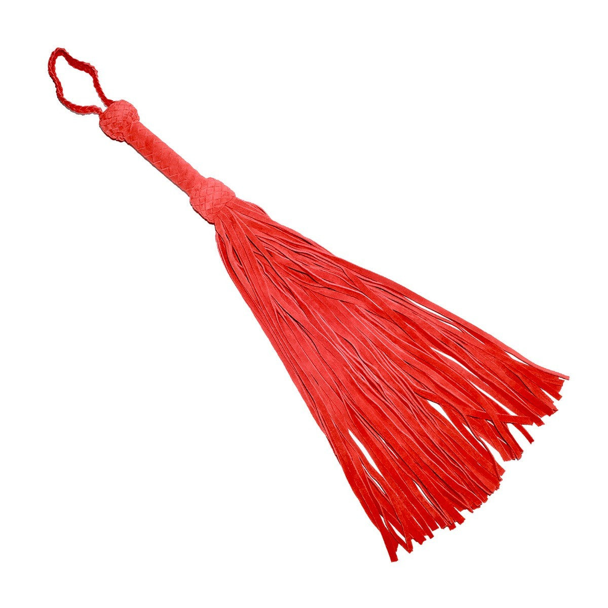 Prowler RED Leather Suede Flogger BDSM Fetish Whip Crop Impact Play Kink Bondage