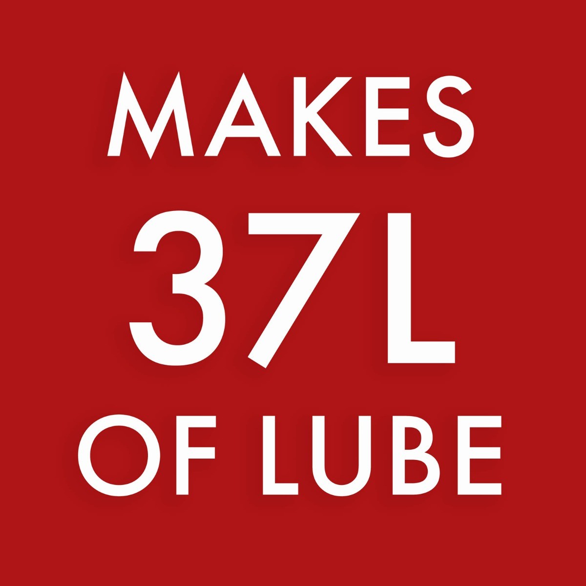 Red background with white text indicating quantity of lubricant