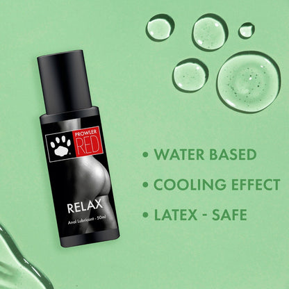 Anal lubricant bottle with water droplets on a green background