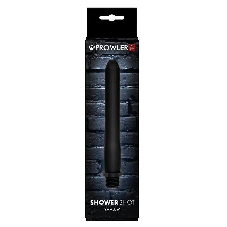 Black 'Prowler' shower shot packaging on a white background