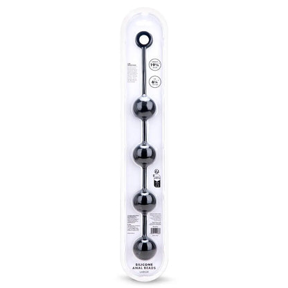 Silicone anal beads in packaging on a white background