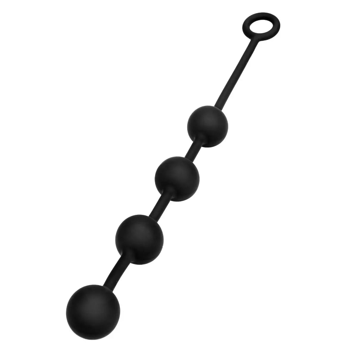 Black ball chain anal beds on a white background