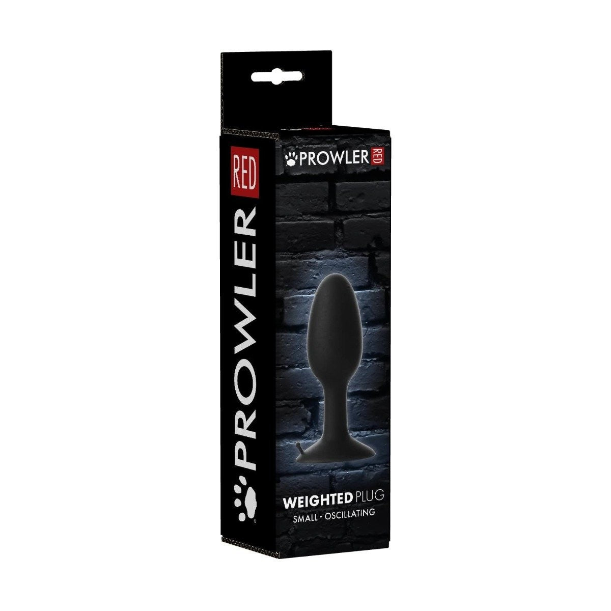 Black packaging of a weighted plug with 'Prowler' branding on a white background