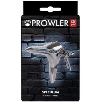 Prowler Red speculum packaging with a brick wall background