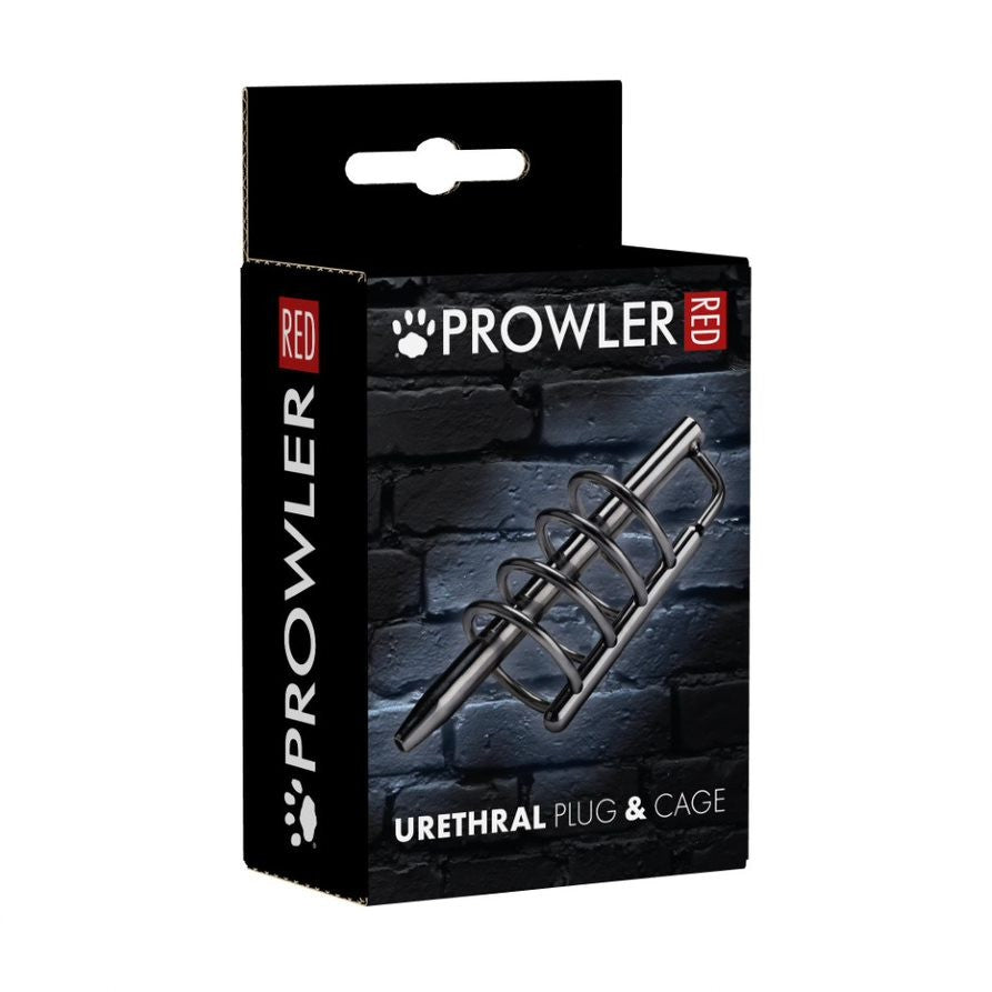 Prowler Red urethral plug & cage packaging on a white background