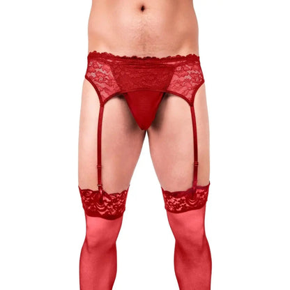 Prowler Red Lace Mens Garter Suspender Lingerie Set Small - XX Large
