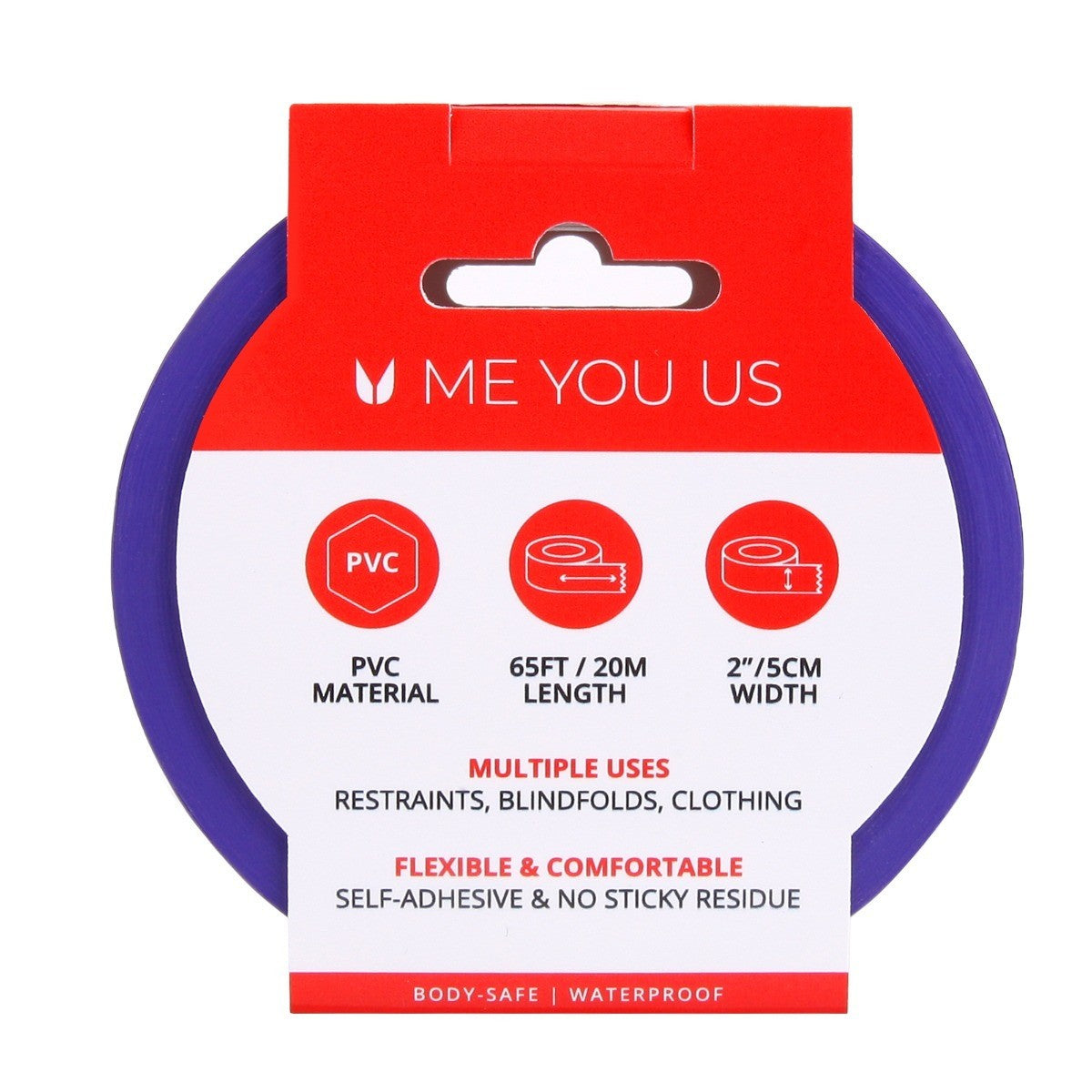 Product packaging with 'ME YOU US' branding and product details on a white background