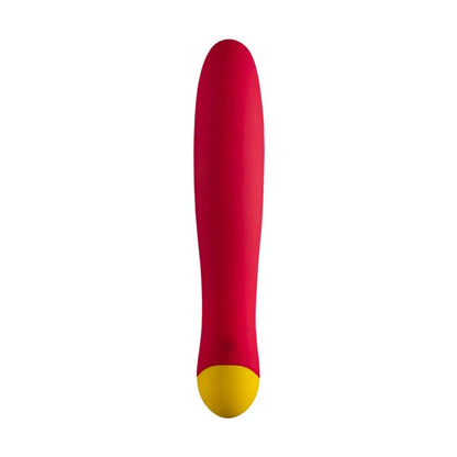 Red and yellow object on a white background