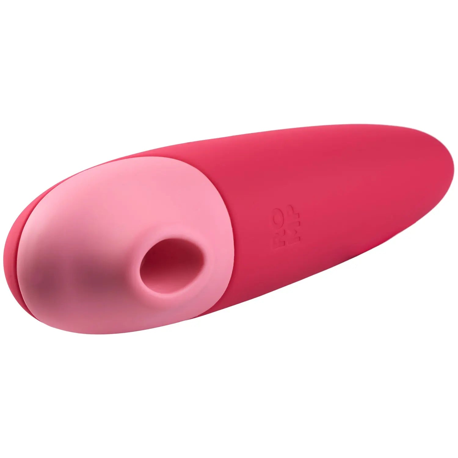Pink and red silicone product on a white background