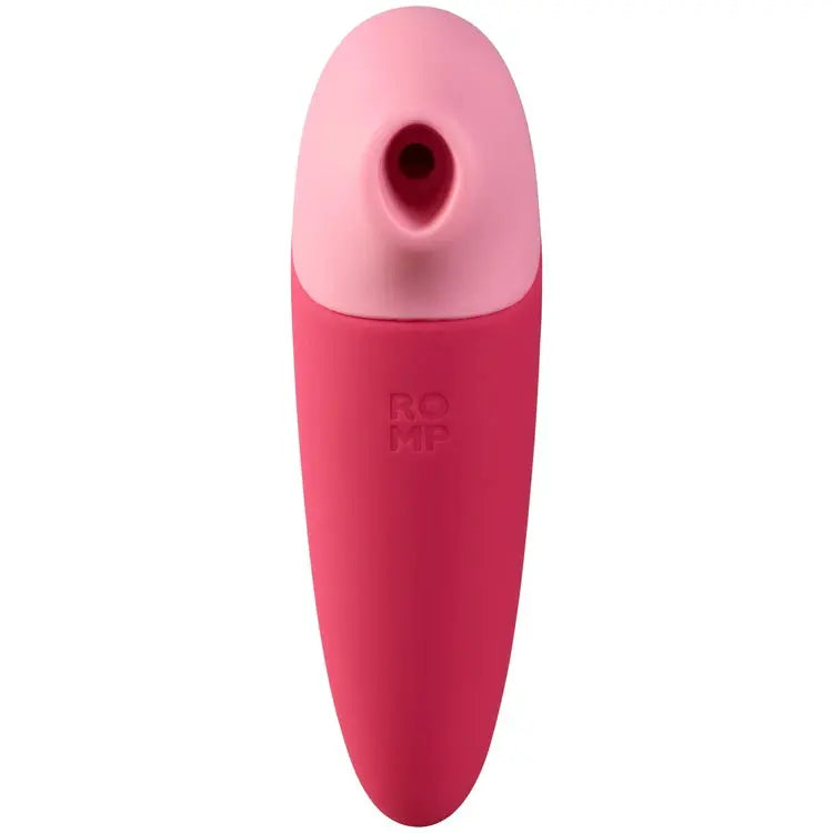ROMP Shine X Silicone Clitoral Stimulator Pleasure Air Pulse Vibrator Pink on a white background