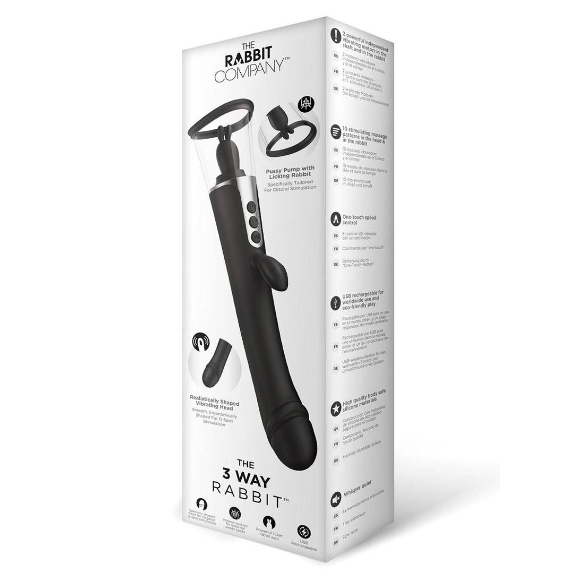 Box packaging of 'The 3 Way Rabbit' product from The Rabbit Company on a white background