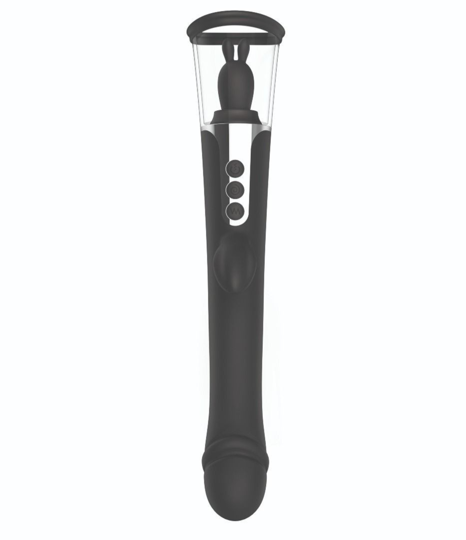 Rabbit Company 3 Way Pussy Pump Licking Vibrator Clit G-Spot Silicone Massager