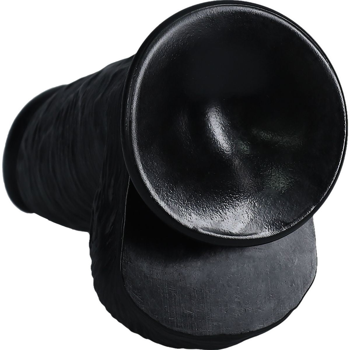 RealRock Extra Thick Suction Cup Dildo Cock Balls Black Realistic Veiny 8 Inch
