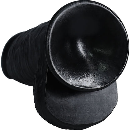 RealRock Extra Thick Suction Cup Dildo Cock Balls Black Realistic Veiny 8 Inch