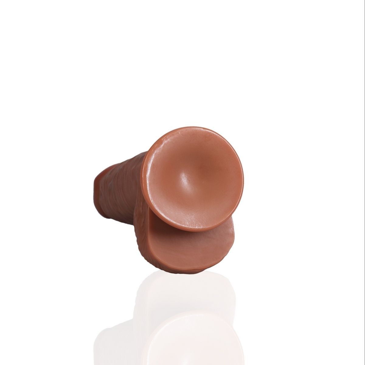 RealRock Extra Thick Suction Cup Dildo Cock Balls Tan Realistic Veiny 8 Inch