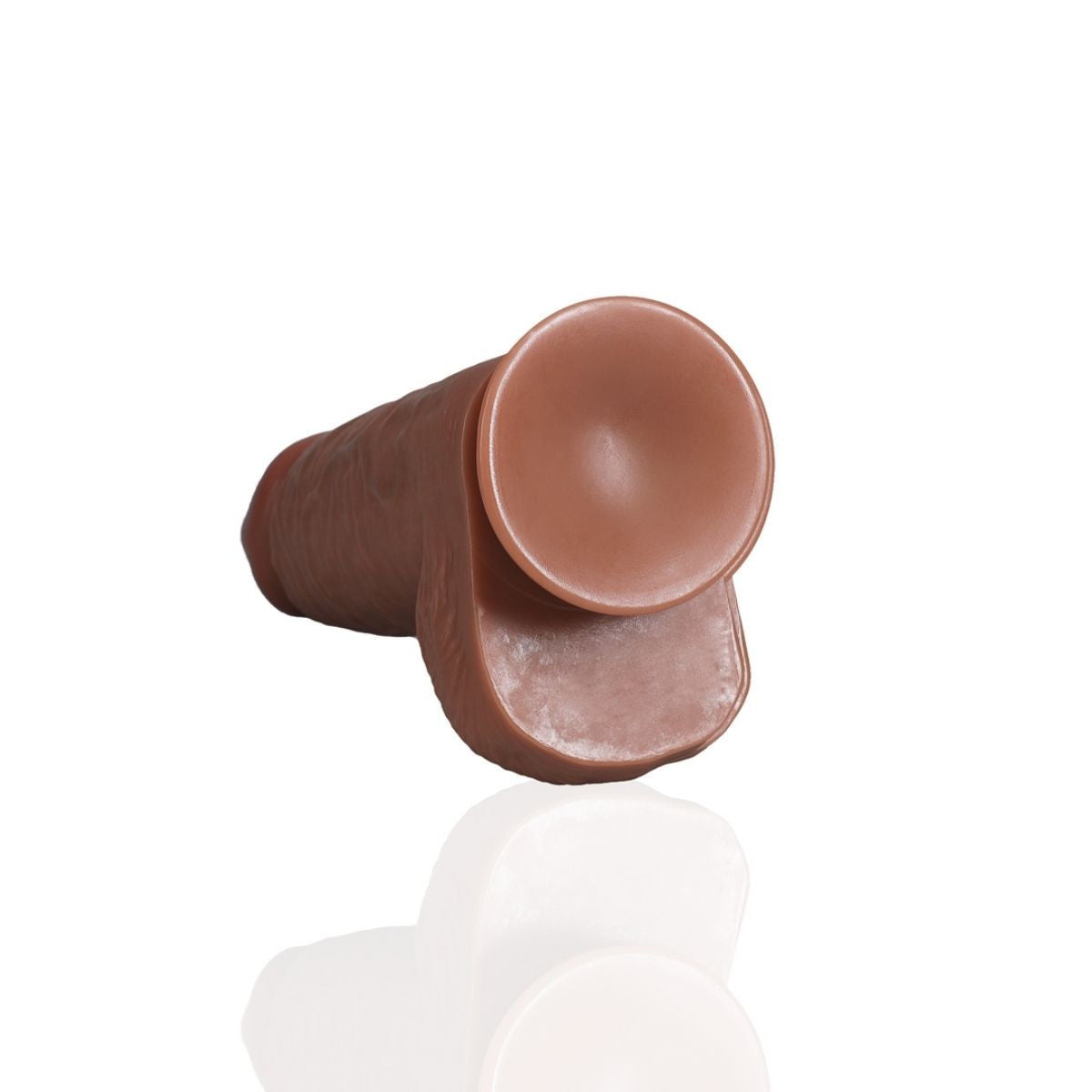 Brown silicone suction cup on a white background