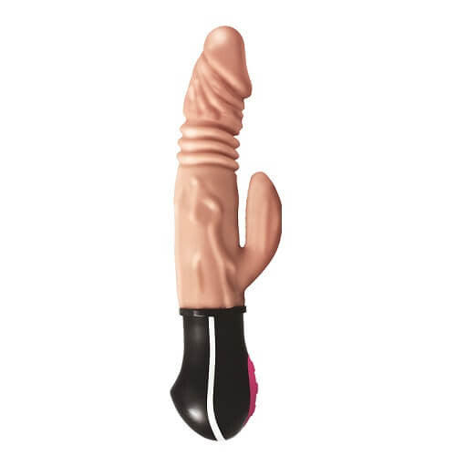 Realistic Warming Thrusting Vibrating Rabbit Clit Gspot 12 Function Dildo USB
