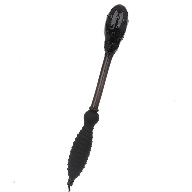 Black massage wand on a white background