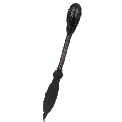 Black massage wand on a white background