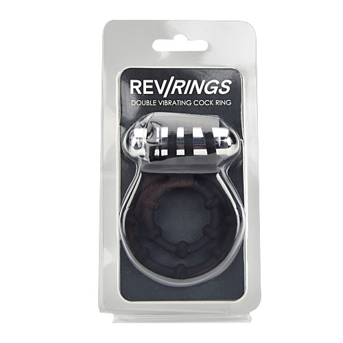 Rev-Rings Double Vibrating Bullet Penis Testicles Silicone Cock Ring
