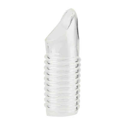 Rev-Sleeves Ribbed Penis Cock Sleeve Extension with Ball Loop Girth Extender