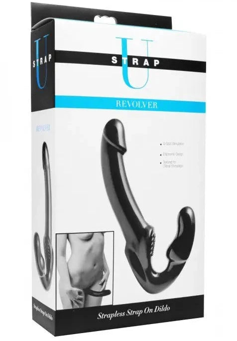 Boxed strap-on product with 'U Strap' branding on a white background