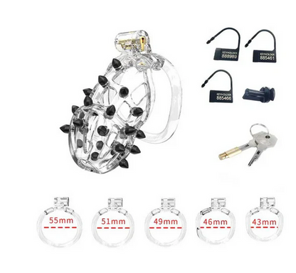 Set of clear plastic rings with measurement indicators on a white background