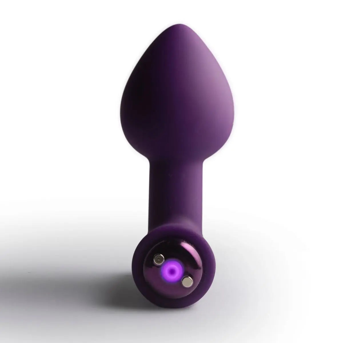 Purple electronic massage device on a white background