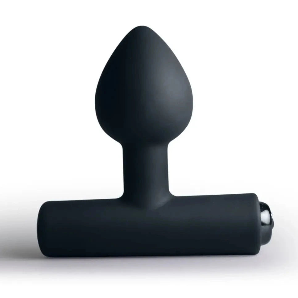 Black anal massager on a white background