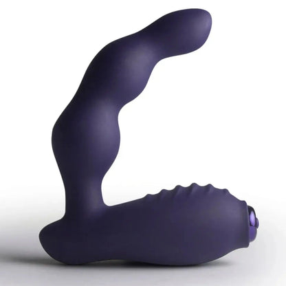 Purple silicone anal prostate wand on a white background
