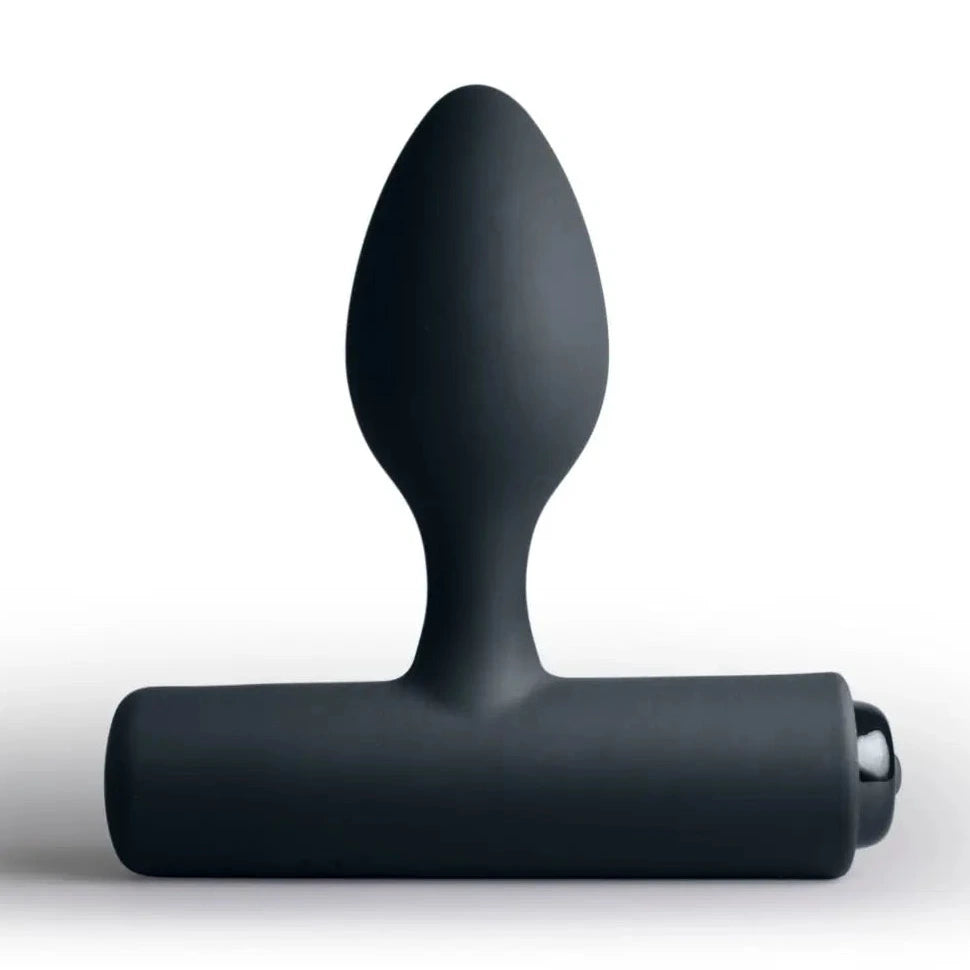 Black electronic massage device on a white background